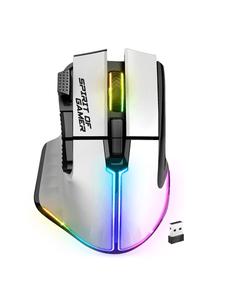 spirit of gamer ratón inalambrico pro m5 white