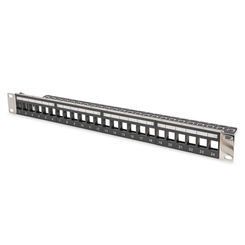 MODULAR PATCH PANEL SHIELDED 24-PORT COLOR BLA CK