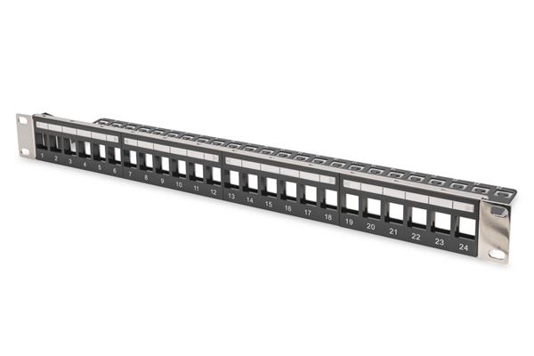 MODULAR PATCH PANEL SHIELDED 24-PORT COLOR BLA CK