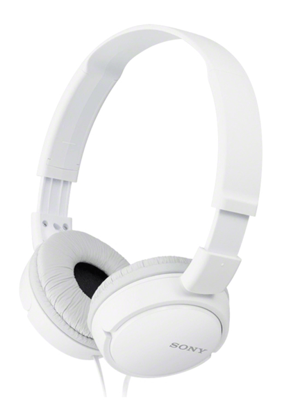 headset sony mdr-zx110we compactos cable 1.2m conexion jack 3.5 con control remoto color blanco