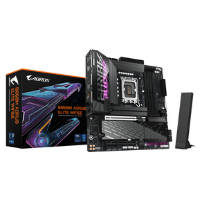 Placa-Intel--GIGABYTE-B860M-AORUS-ELITE-WIFI6E-Placa-base---CPUs-Intel-Core-Ultra-VRM-de-12-1-2-1-fases-hasta-9200MHz-DDR5-1xPCIe-5.0---2xPCIe-4.0-M.2-LAN-25-GbE-WIFI-6E-Thunderbolt-LGA-1851--Socket-V1-