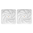 VENTILADOR INTERNO MARS GAMING MFNCLX2W KIT DE DOS FBD DE COBRE 120mm CONEXION PWM COLOR BLANCO