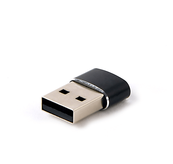 adaptador gembird usb am a tipo c hembra, negro