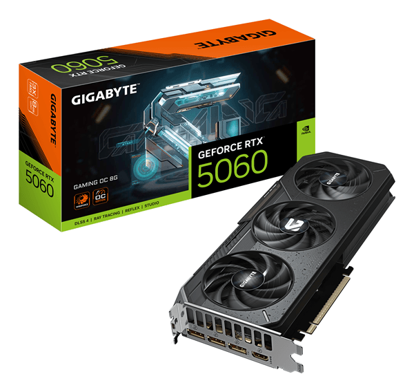 Tarjeta Gráfica GIGABYTEGeForce RTX 5060 GDDR7 8GB Negro