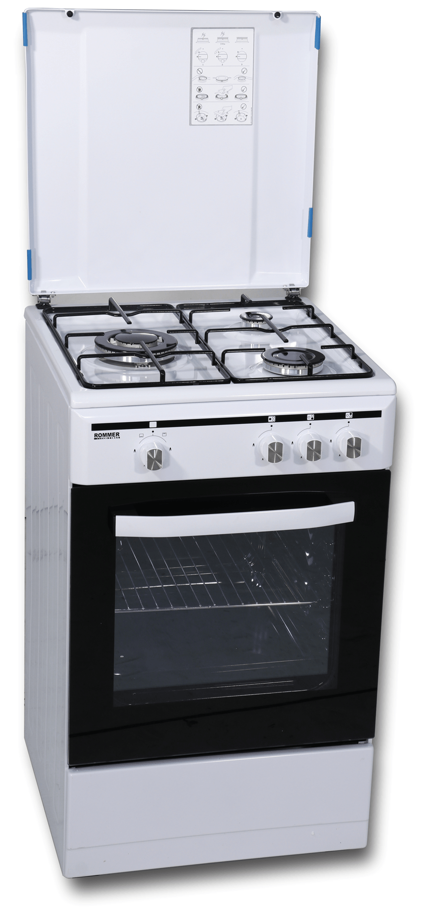 COCINA DE GAS ROMMER VCH-350 FG BUT 3 ZONAS COCCION BLANCA