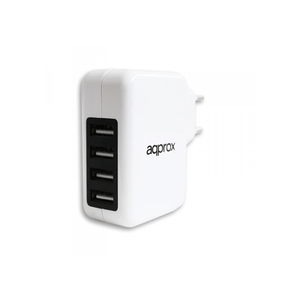 CARGADOR-DE-PARED-APPROX-4USB-1A-BLANCO