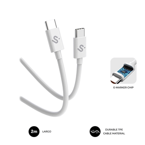 CABLE SUBBLIM PLUS 100W C-C 2M WHITE