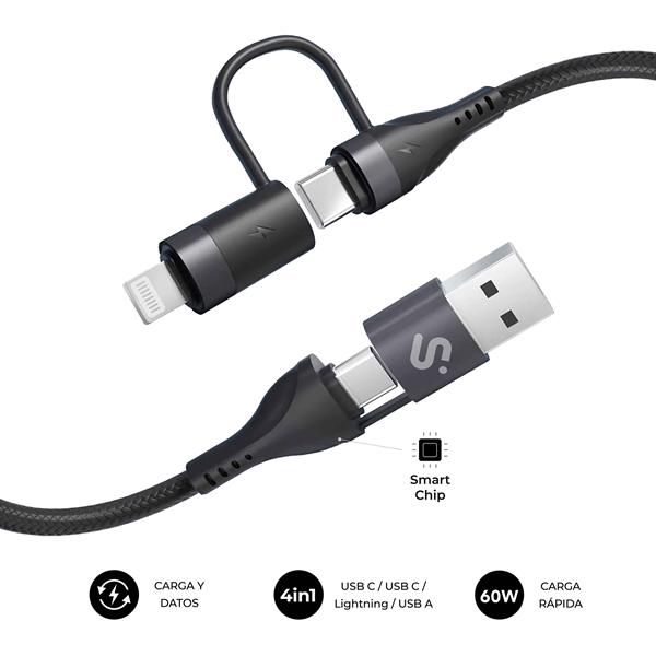 CABLE SUBBLIM TOP 4 IN 1 60W CCLA 1.2M