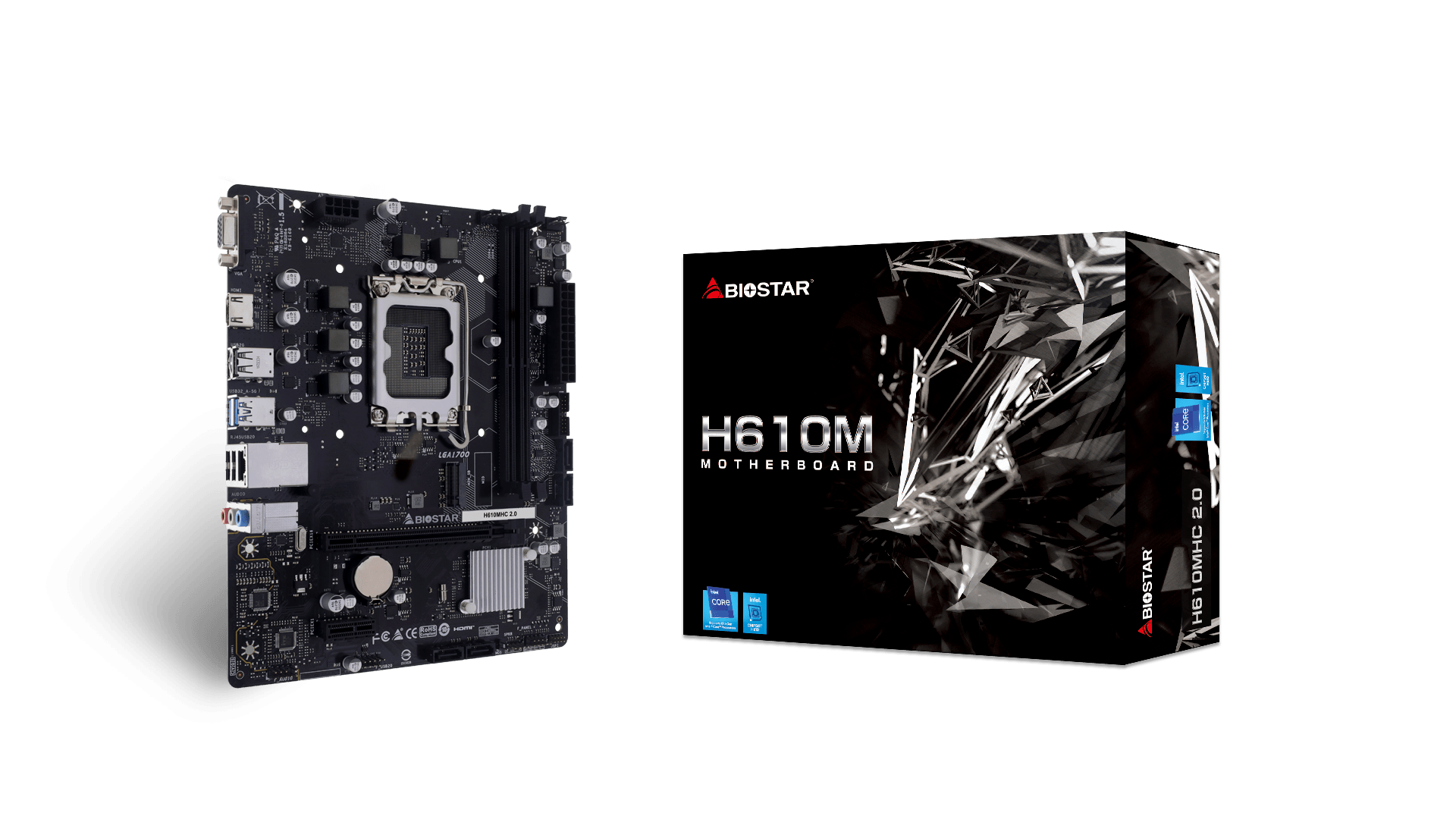PLACA BASE BIOSTAR Intel H610M H610MHC 2.0 DDR4, LGA1700, GbE LAN, M.2, Dual