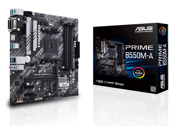 PLACA AMD RYZEN ASUS B550M-A PRIME AM4 DDR4 PCX3.0 MATX DVI HDMI