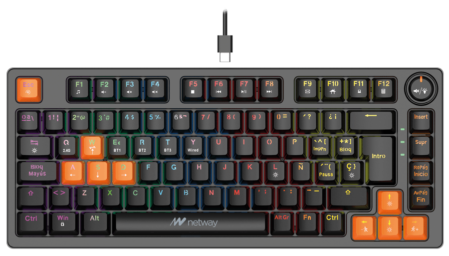 TECLADO GAMING NETWAY BT MINI XK900