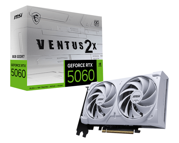 Tarjeta Gráfica MSIGeForce RTX 5060 GDDR7 8GB Blanco