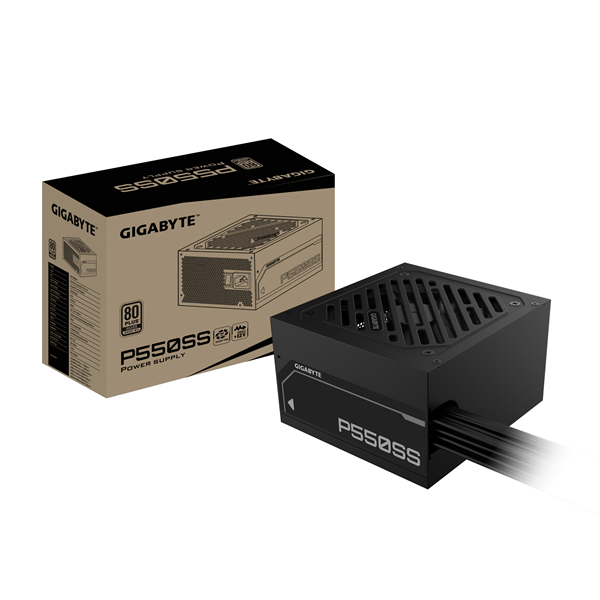 fuente alimentación 550w gigabyte p550ss fuente de alimentación - pcie 5.0, 80 plus silver, ventilador de 120 mm, compatible con atx 3.0, enchuf