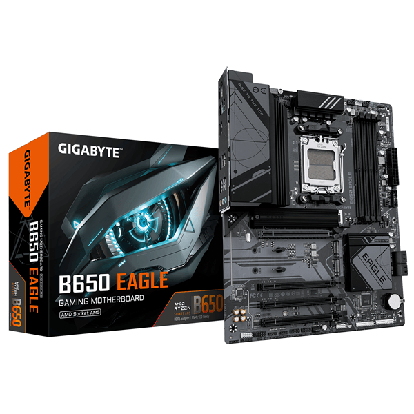 gigabyte amd  b650 eagle placa base - amd ryzen serie 9000, vrm de 12+2+2 fases, hasta 7600 mhz ddr5 (oc), 1xpcie 5.0 + 2xpcie 4.0 m.2, lan gbe, usb 3