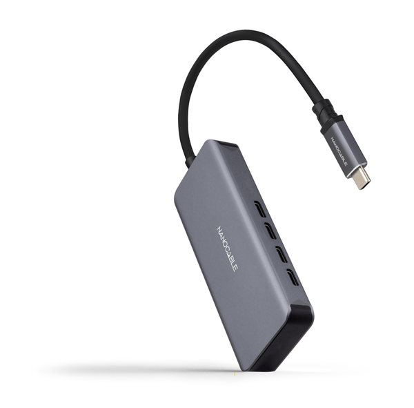 nanocable hub usb-c m a 3xusb-c h aluminio 10 cm