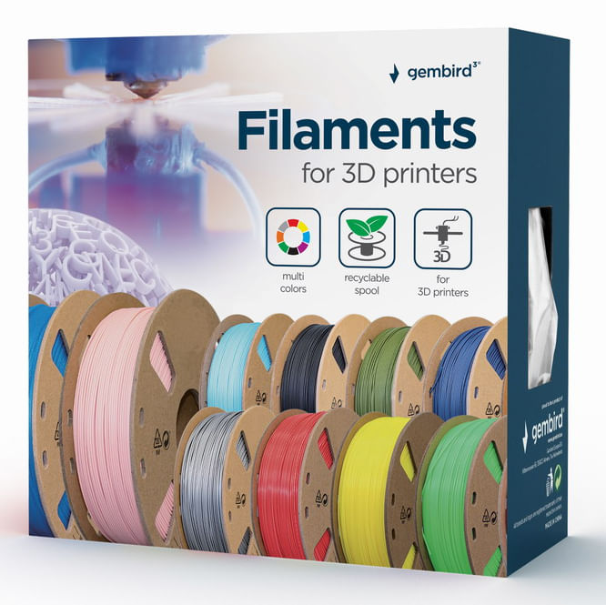 filamento gembird pla 1,75mm 200g negro