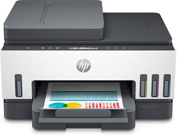 hp smart tank multifunción a4wifi thermal inkjet dúplex smart tank 7305 inalámbrico all-in-one color impresora, impresión a doble cara; copiadora y es