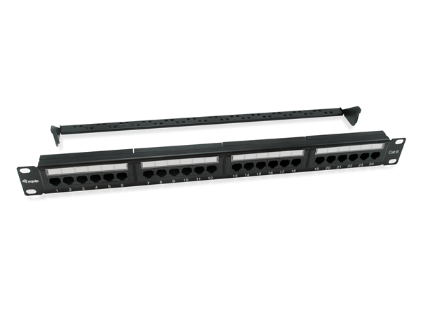PATCH PANEL 24 PUERTOS UTP CATEGORIA 6 1U COLOR NEGRO
