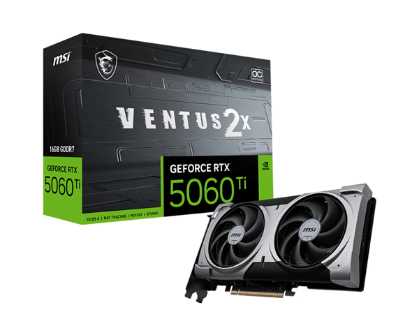 msi ventus geforce rtx 5060 ti 16g 2x oc plus nvidia 16 gb gddr7