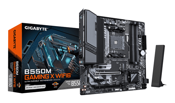 GIGABYTE AMD B550M GAMING X WIFI6 Placa base - Procesadores AMD Ryzen 5000, VRM de 5+3 fases, hasta 3200 MHz DDR4, 1x M.2 PCIe 4.0 + 1x M.2 PCIe 3.0,