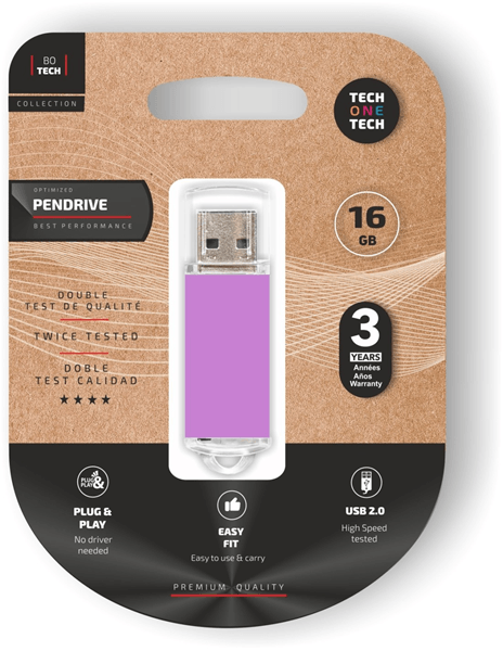 TECH ONE TECH Basic Pendrive 16Gb USB 2.0 Purple