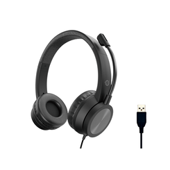 Auriculares estéreo USB POLONA05B, Micrófono con cancelación de ruido