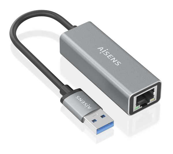 AISENS Conversor USB 3 0 a ethernet Gigabit 10 100 1000 Mbps Gris 15cm