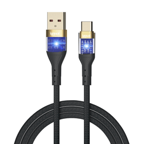 iggual Cable USB-A a tipo C 3A 100 cm trenzado LED
