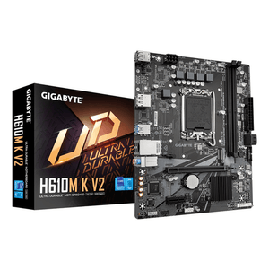 Placa Intel  GIGABYTE H610M K V2 Placa base - Procesadores Intel Core 14ª generación, hasta 5600 MHz DDR5, 1xPCIe 3.0 M.2, LAN 1GbE, USB 3.2 Gen 1 LGA 1700
