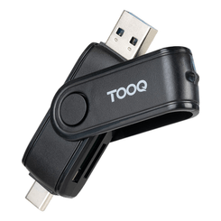 Tooq TQR-3003B Lector USB-C 2.0+USB-A 3.0 SD/TF