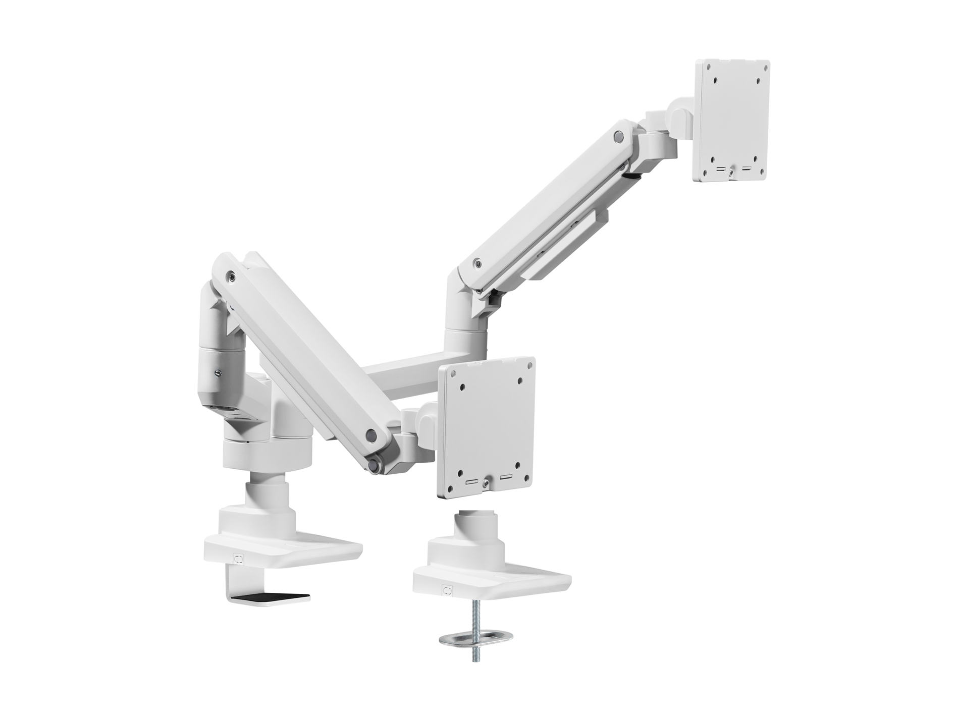 17 -35 Heavy-Duty Dual Monitor Desk Mount Bracket White