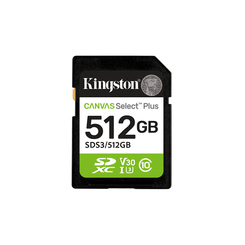 KINGSTON 512GB SDXC CANVAS SELECT PLUS GEN3 150MB/S C10 UHS-I U3 V30