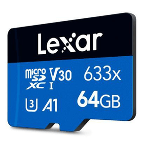 LEXAR-64GB-HIGH-PERFORMANCE-633X-MICROSDXC-UHS-I-UP-TO-100MB-S-READ-45MB-S-WRITE-C10-A1-V30-U3