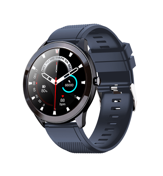 smartwatch leotec 1,28  multisport wave azul pantalla redonda