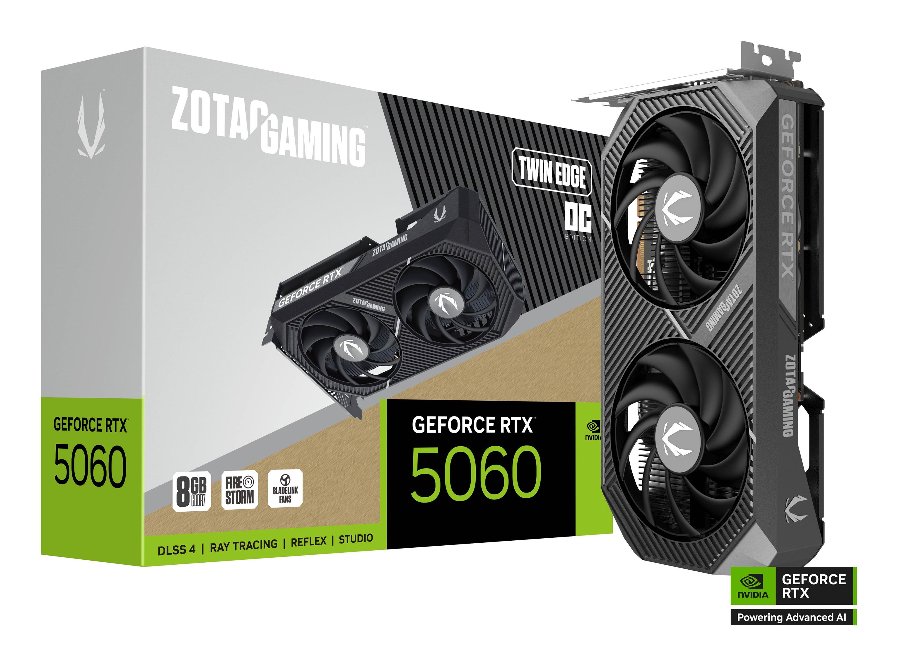 Tarjeta Gráfica ZOTACGeForce RTX 5060 GDDR7 8GB Negro