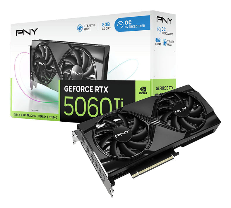 Tarjeta Gráfica PNYGeForce RTX 5060 Ti GDDR7 8GB Negro