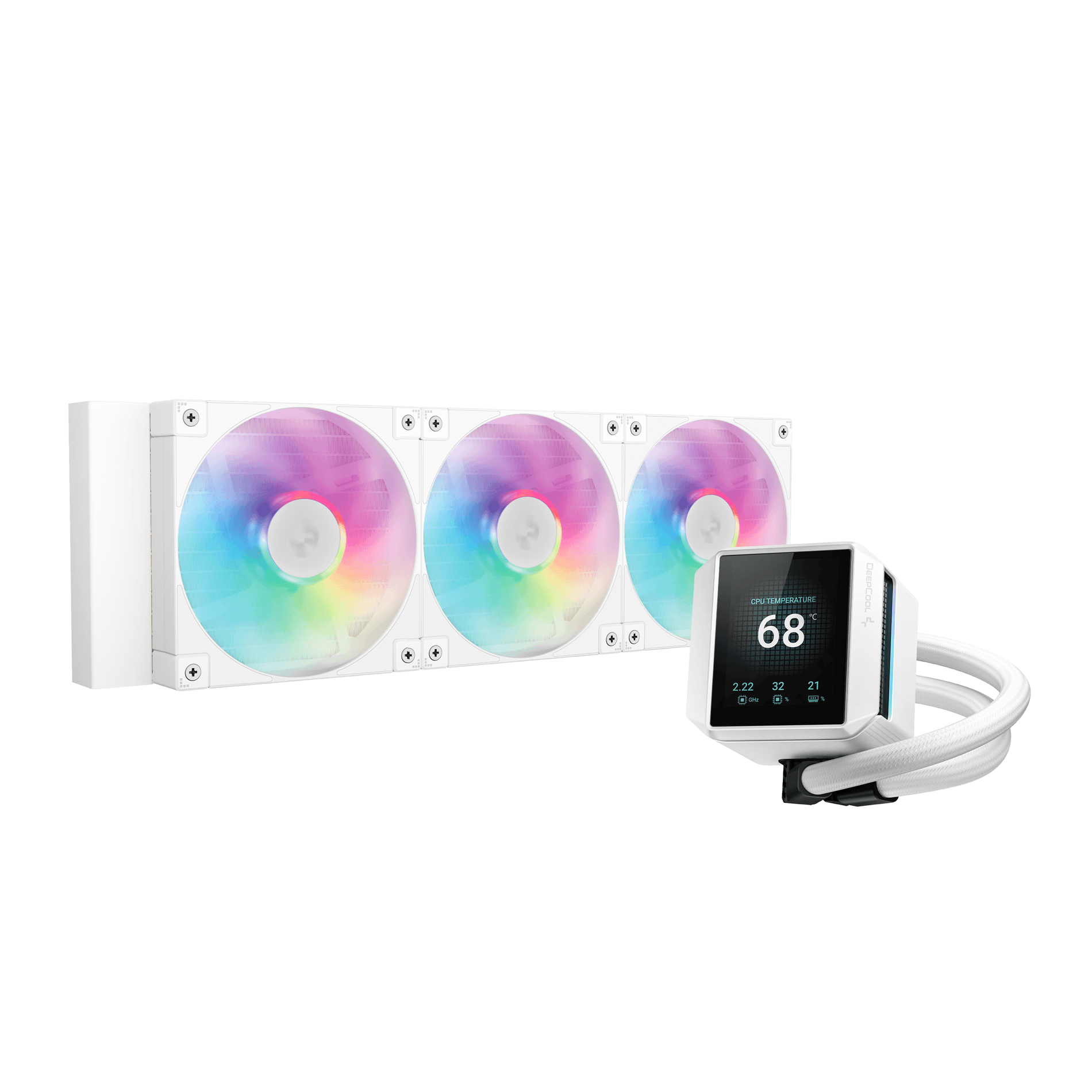 DeepCool Mystique 360 WH ARGB Procesador Sistema de refrigeraci n l quida todo en uno 12 cm Blanco 1 pieza s