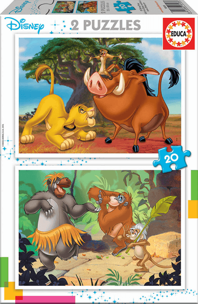 PUZZLE INFANTIL 2x20 DISNEY ANIMALS DE 3-5 ANOS EDUCA BORRAS 18103