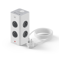 Ewent EW3864 Regleta 8 Tomas SHUCKO +2USB-A+2USB-C