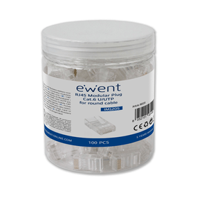 Ewent Conector Modular CAT 6 U/UTP, 100pcs
