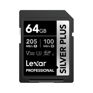 LEXAR-64GB-PROFESSIONAL-SILVER-PLUS-SDXC-UHS-I-CARDS--UP-TO-205MB-S-READ-100MB-S-WRITE-C10-V30-U3