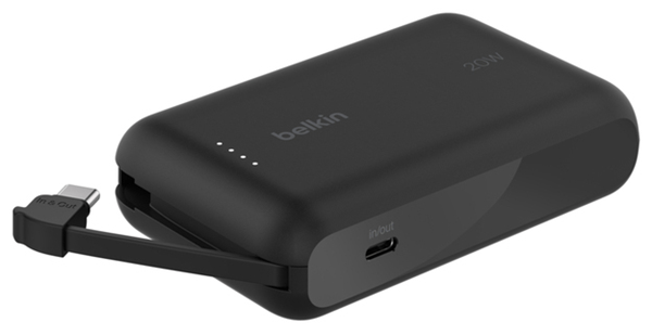 POWERBANK BELKIN BPB021HQBK BOOSTCHARGE 10,000 MAH CON CABLE INTEGRADO CHARGE USB-C 20W NEGRO