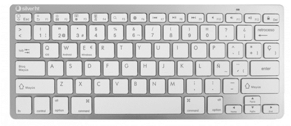 TECLADO WIRELESS BLANCO SILVER HT