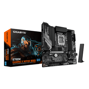 Placa Intel  GIGABYTE B760M GAMING X WIFI6E GEN5 Placa Base – Compatible con procesadores Intel Core 14ª generación, VRM de 8+1+1 fases, hasta 5600 MHz DDR5, 2 x M.2 PCIe 4.0, Wi-Fi 6E, LAN 2.5 GbE, USB 3.2 Gen 1 LGA 1700
