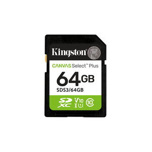 KINGSTON-64GB-SDXC-CANVAS-SELECT-PLUS-GEN3-100MB-S-C10-UHS-I-U1-V10
