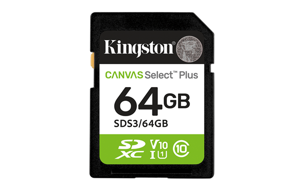 KINGSTON 64GB SDXC CANVAS SELECT PLUS GEN3 100MB/S C10 UHS-I U1 V10