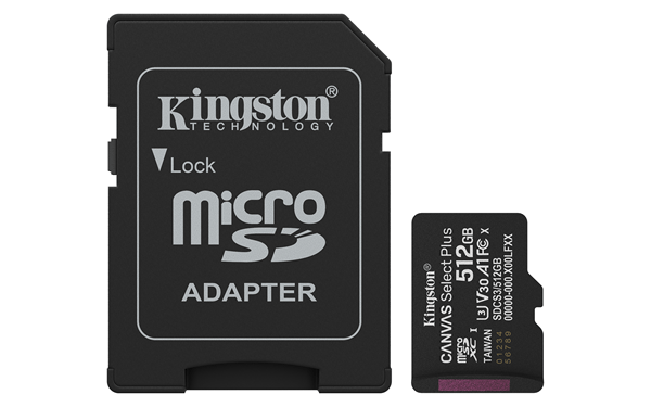 MEMORIA 512GB MICROSDXC CANVAS SELECT GEN3 + ADAPT