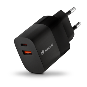 CARGADOR-DE-PARED-NGS-BUD45W-ULTRARAPIDO-DE-45W-GaN-CON-1xUSB-A-1xUSB-C-PD