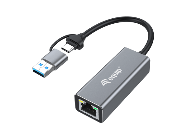 ADAPTADOR DE RED USB-C 3.2 A 2.5Gb RJ45 INCLUYE ADAPTADOR USB-A EQUIP