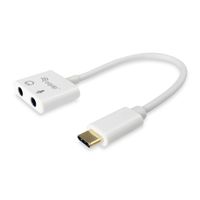 Miniatura 2 de CABLE ADAPTADOR USB-C A AUDIO 2 JACK 3.5MM HEMBRA PARA AURICULAR Y MICROFONO